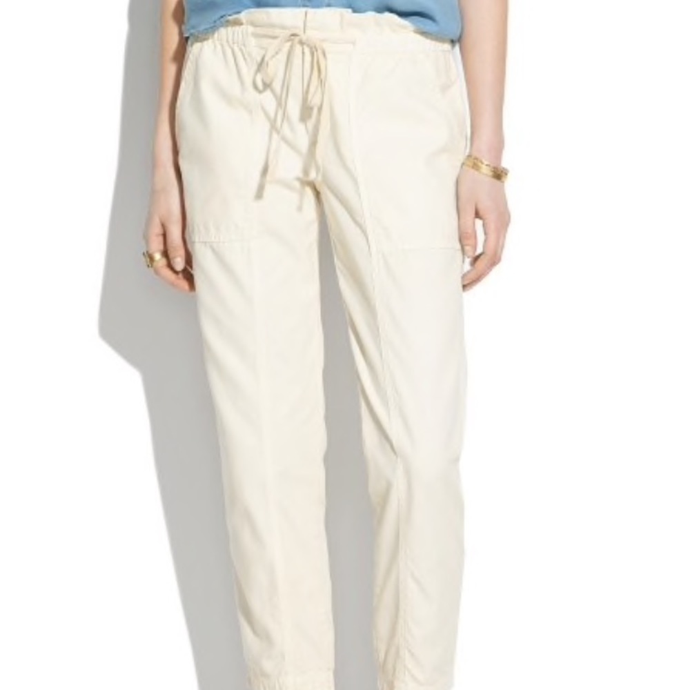 Never worn, cotton, flax colored Madewell pants